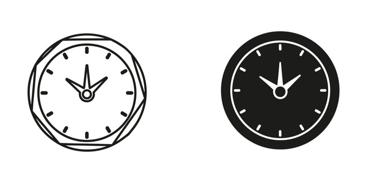 minimalist clock face time vector illustration flat design