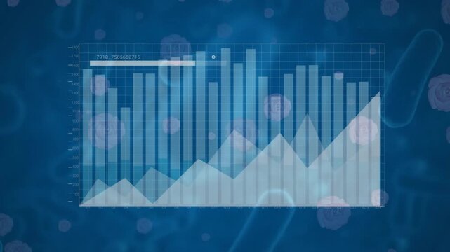 Animation of gold text shaking into glowing blue stripes and blue background