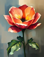 flower wall painting, floral wall painting, flower mural illustration, wall mural illustration, decorative painting illustration, interior decor illustration, home decor illustration, room decor illus © BPIXEL
