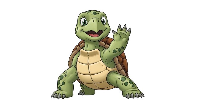 Celebrating turtle day adorable cartoon turtle waving perfect for turtle day festivities