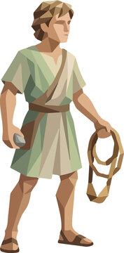 Ancient Warrior with Sling and Stone