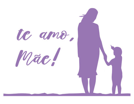 Vetor - Silhueta - Te amo M&atilde;e