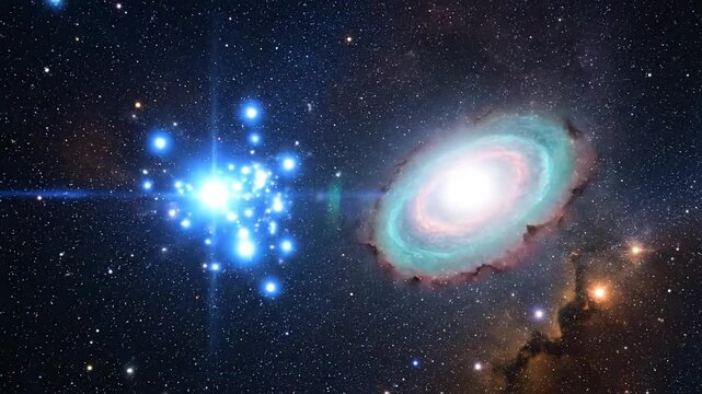 Galaxies and stars in deep space.