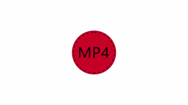 MP4 files documents icon symbol graphic image animation with alpha channel,MP4 file sticker logo animation,MP4 circle in 4k animation in transparent background.