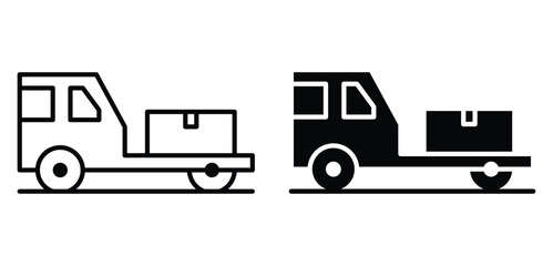 Fototapeta premium Minimalist Delivery Truck Icons for Transportation and Logistics Concepts