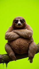 Fototapeta premium Cool Sloth in Sunglasses