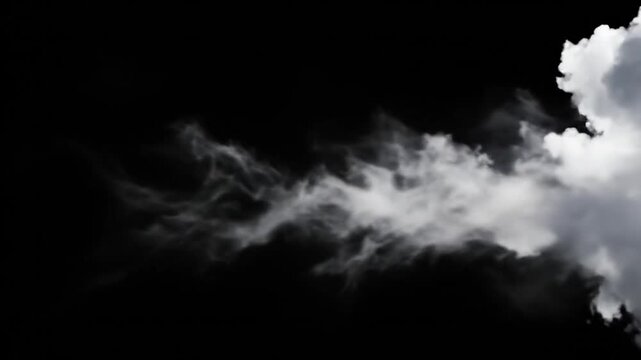 Smoke Cloud Dance: Capturing the ethereal elegance of a billowing smoke cloud against a stark black backdrop, this image evokes a sense of mystery and transience.