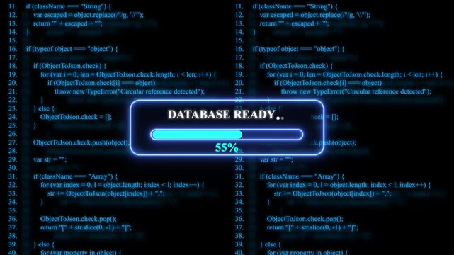 Database Ready Progress Bar With Code Snippets loading