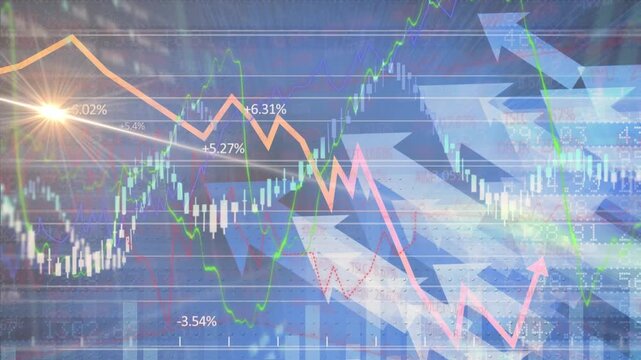 Animation of data processing over diverse male soccer players playing at stadium