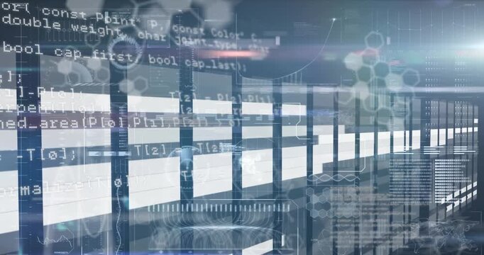 Animation of dna strand statistical data processing over fit caucasian icons