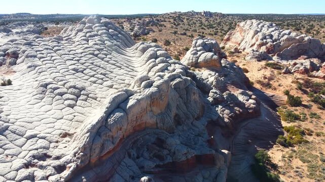 Majestic white sandstone domes at White Pocket, brain rock formations in Arizona desert