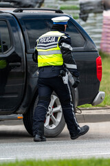 Policja- kontrola drogowa. © Tomasz Warszewski