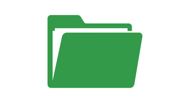 Simple green folder icon design flat graphic representation silhouette