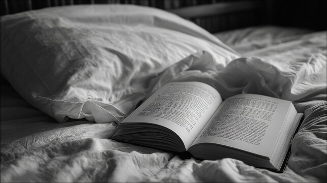 Afternoon nap interrupted by book slipping from hand onto pillow. 
