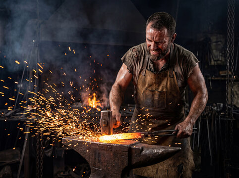 Bearded man, blacksmith