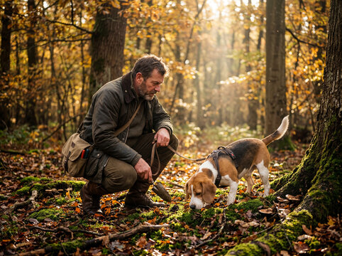 A man and his beagle