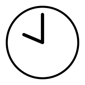 Flat clock icon for graphic design, logo, web site, social media, mobile app, illustration ; o'clock 10.00	