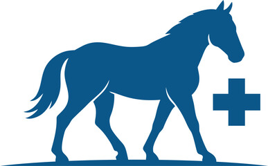 Obraz premium illustration of a blue running horse