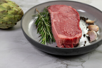 Fototapeta premium Beef steak with rosemary , salt and pepper