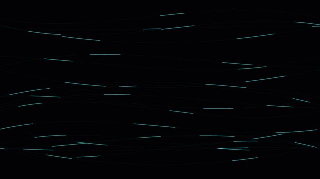 Abstract motion graphic of fast moving colorful lines on black background