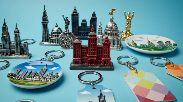 Collection of City Souvenirs and Landmarks.