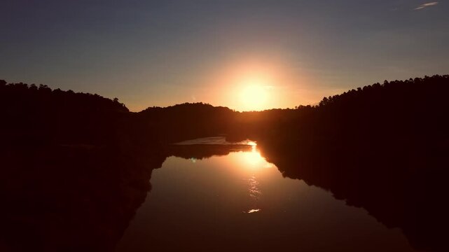 sunset over the river