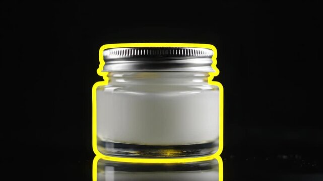 Glass Jar Product Shot - Minimalist Studio Lighting and Reflection.