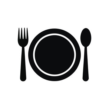 Healthy eating plate icon, nutrition seminar poster, balanced diet session, cooking class branding, meal planning symbol, wellness program vector illustration
