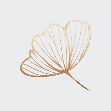 Elegant boho classic flower golden element