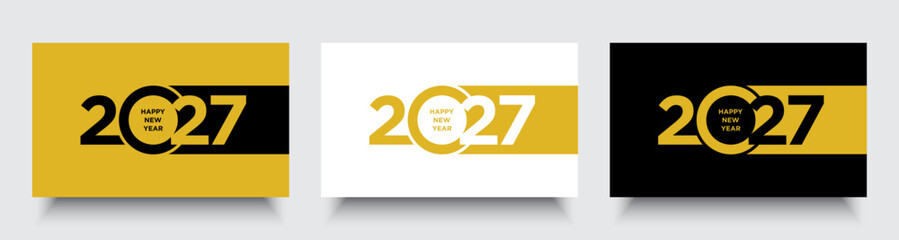 Set of 2027 Happy New Year Celebration Design.