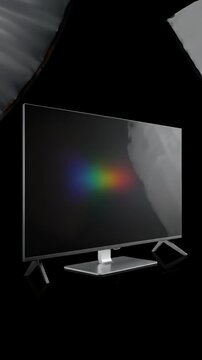 Modern Flat Screen Television Displayed in Studio Lighting.