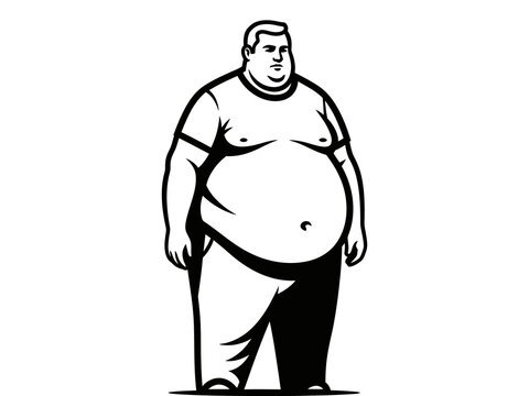 vector illustration of a fat man