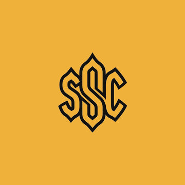 Elegant Monogram of Three Intertwined Letters SSC.