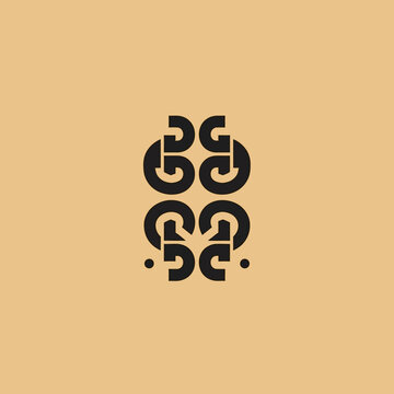 Abstract Geometric Logo Design with Interlocking Shapes.