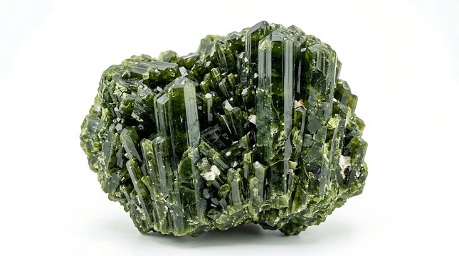 Green Diopside Crystal Cluster Mineral Specimen Gemstone Raw Material