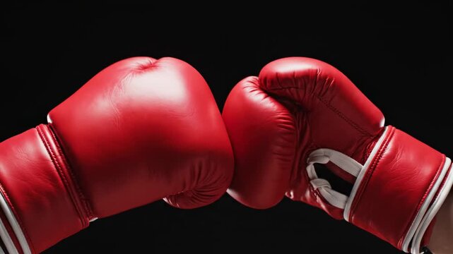 Red Boxing Gloves Confrontation