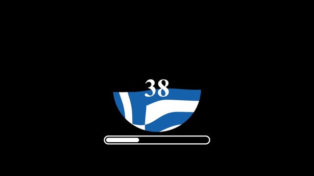 Greece Flag Loading Animation &ndash; Modern UI Loading Screen Loop