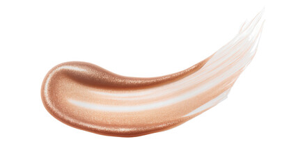 Fototapeta premium Isolated cosmetic liquid makeup product swatch in shimmering rose gold tone with sparkle texture
