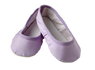 Isolated comfortable lavender ballet slippers, perfect footwear for aspiring young dancers. © Cian