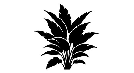 Abstract floral design with overlapping leaves a striking silhouette © Amena