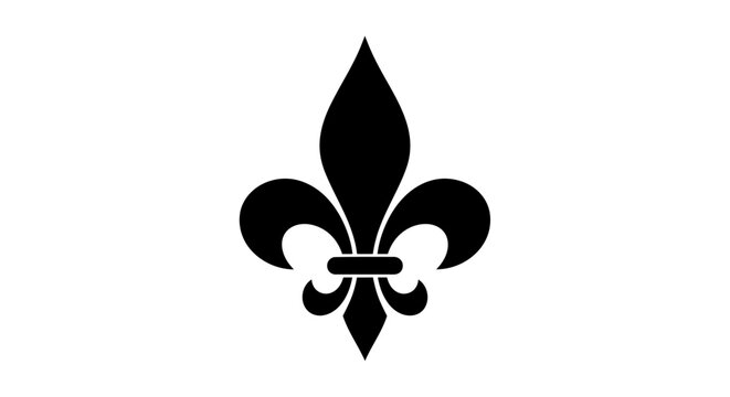 Black fleur de lis design a classic heraldic symbol silhouette