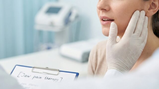 Clinical Adjustment Therapy for TMJ Jaw Joint Pain in Examination Room Setting