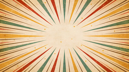 Obraz premium Retro Comic Burst Background with Vintage Warm Tones