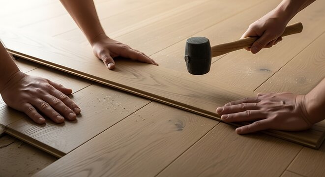Installing a Fresh Laminate Wood Floor with Precision and Expertise