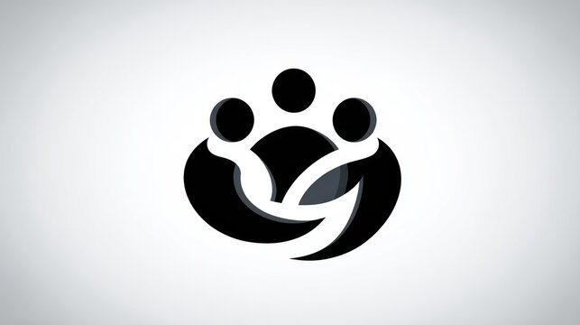 Stylized silhouette of people huddled together in unity, a symbol of community