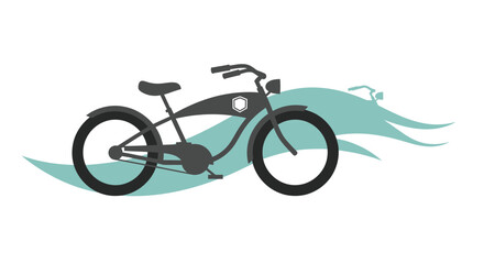 Fototapeta premium Bicycle with stylized waves suggesting movement and water.