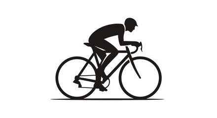 Fototapeta premium Silhouette of a cyclist on a road bike.