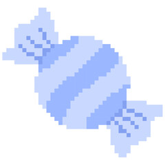 Fototapeta premium Blue Pixel Candy Sweet Vector Cute 8 Bit Retro Candy Illustration