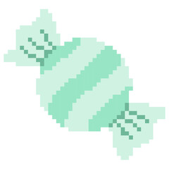 Obraz premium Mint Pixel Candy Sweet Vector Cute 8 Bit Retro Candy Illustration