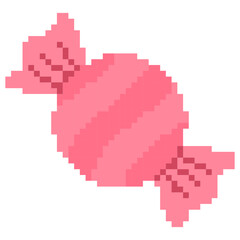 Fototapeta premium Red Pixel Candy Sweet Vector Cute 8 Bit Retro Candy Illustration